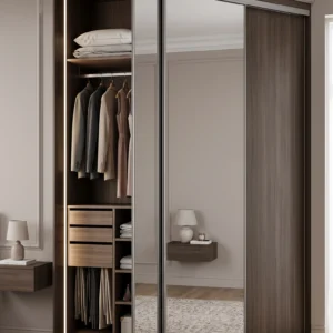 Sliding 4-Door Wardrobe with Full-Length Mirror, Soft-Close Rails and Interior Organizer