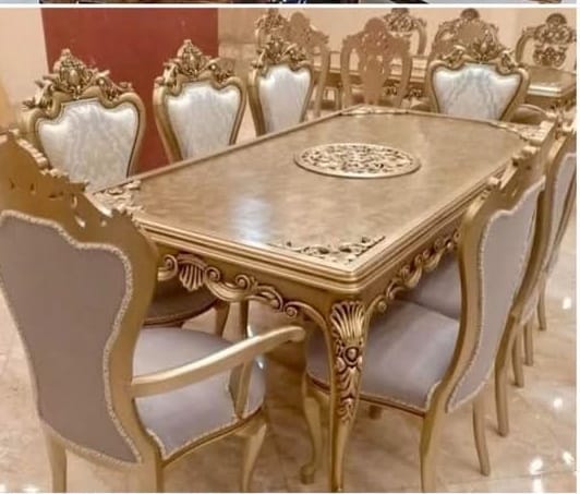 Contemporary Velvet Dining Set with Faux Marble Top & Gold Legs