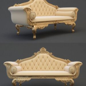 Ornate Carved Wood Armchair with Cane Back Panel