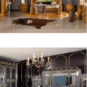 Royal Gold Carved Canopy Bed