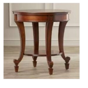 Round Wood Accent Side Table